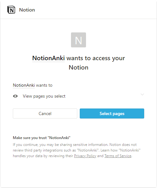 Notion account connect